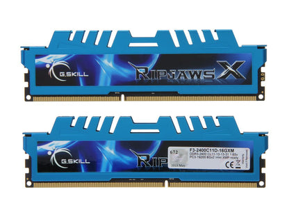 G.SKILL Ripjaws X Series 16GB (2 x 8GB) 240-Pin DDR3 SDRAM DDR3 2400 (PC3 19200) Desktop Memory Model F3-2400C11D-16GXM