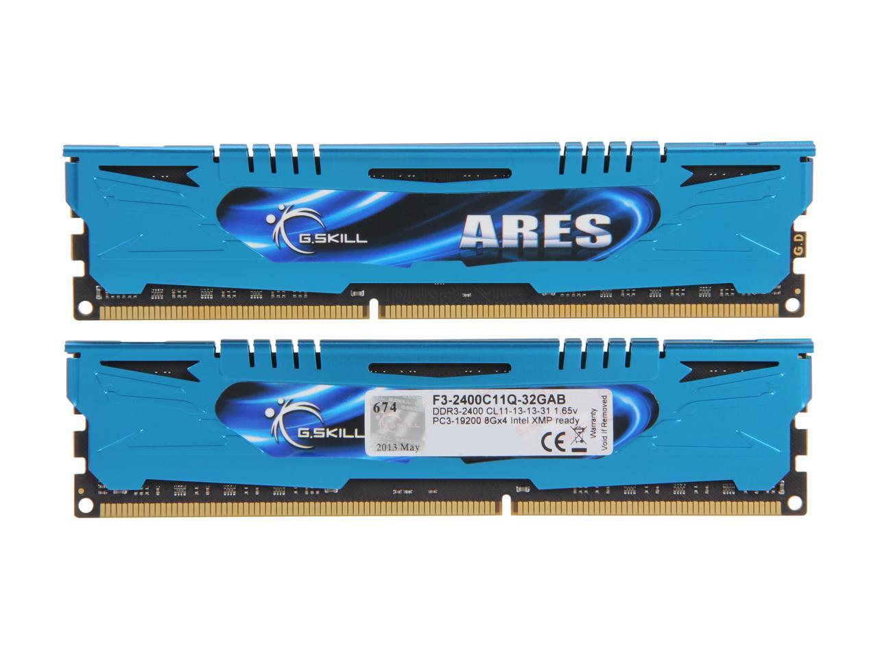 G.SKILL Ares Series 32GB (4 x 8GB) 240-Pin DDR3 SDRAM DDR3 2400 (PC3 19200) Desktop Memory Model F3-2400C11Q-32GAB