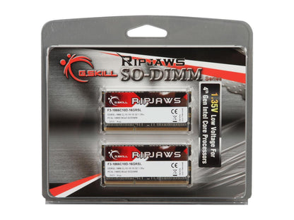 G.SKILL Ripjaws Series 16GB (2 x 8GB) 204-Pin DDR3 SO-DIMM DDR3 1866 (PC3 14900) Laptop Memory Model F3-1866C10D-16GRSL