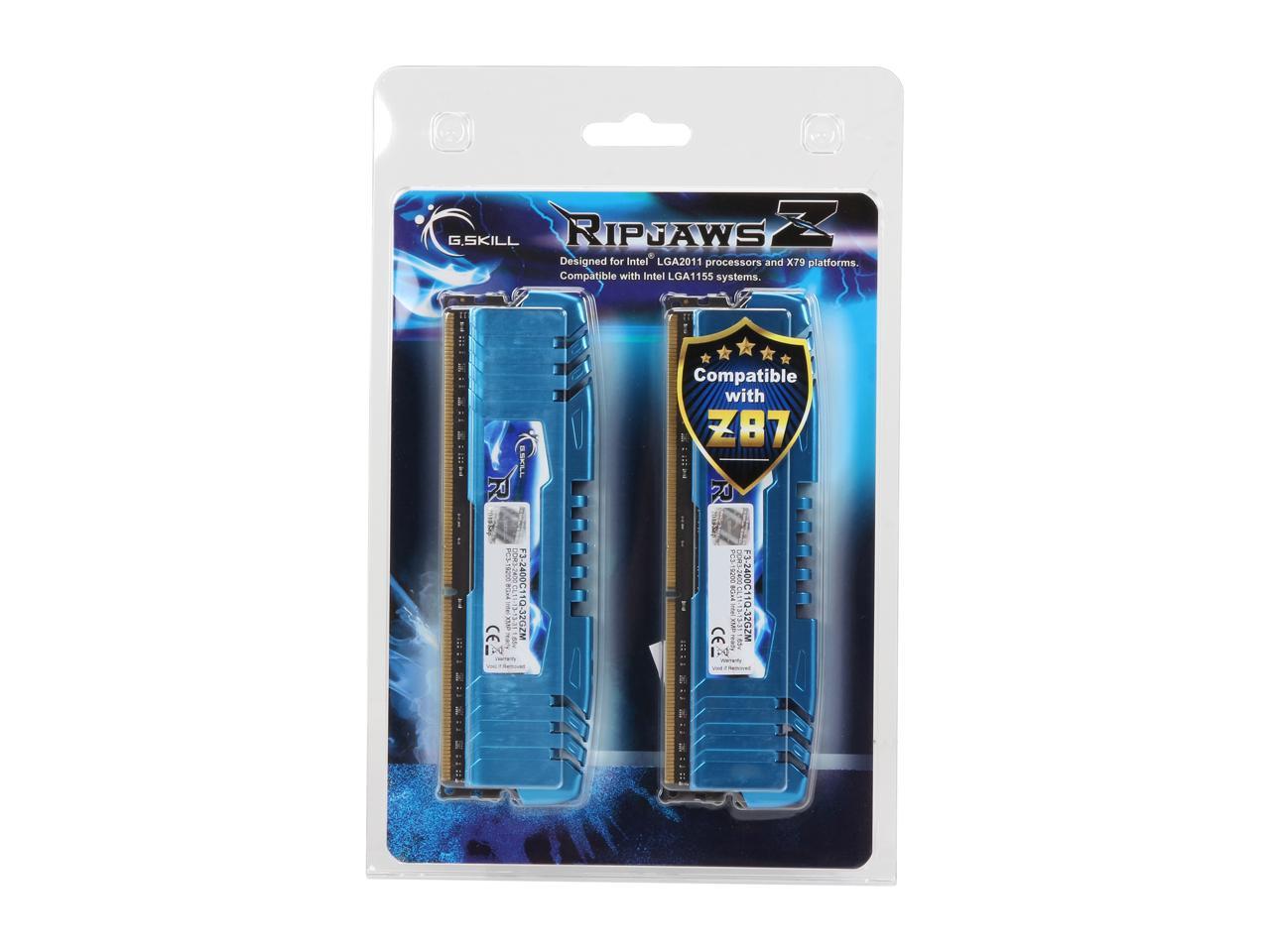 G.SKILL Ripjaws Z Series 32GB (4 x 8GB) 240-Pin DDR3 SDRAM DDR3 2400 (PC3 19200) Desktop Memory Model F3-2400C11Q-32GZM