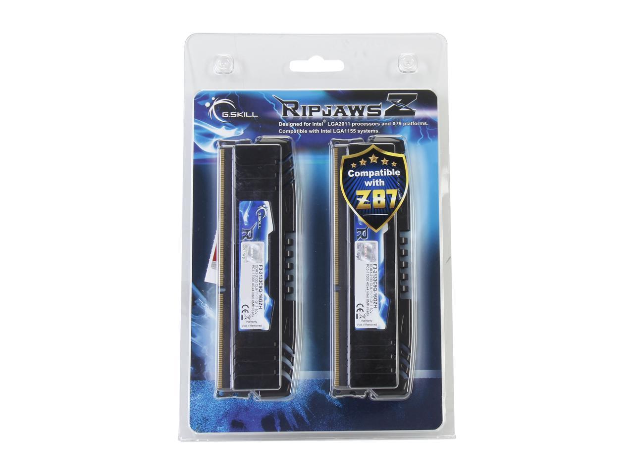 G.SKILL Ripjaws Z Series 16GB (4 x 4GB) 240-Pin DDR3 SDRAM DDR3 2133 (PC3 17000) Desktop Memory Model F3-2133C9Q-16GZH