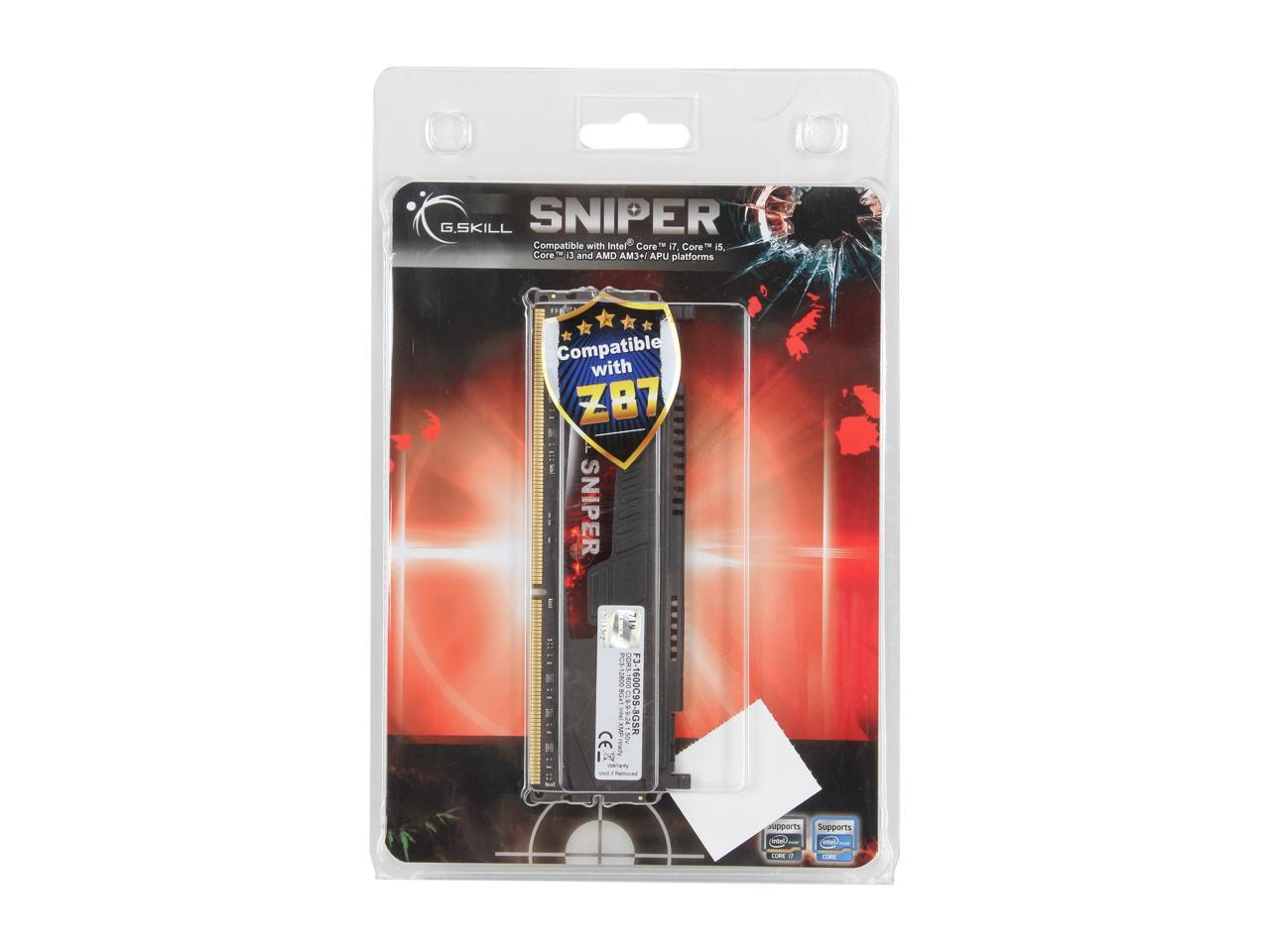 G.SKILL Sniper Series 8GB 240-Pin DDR3 SDRAM DDR3 1600 (PC3 12800) Desktop Memory Model F3-1600C9S-8GSR