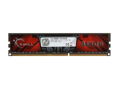 G.SKILL AEGIS 8GB 240-Pin DDR3 SDRAM DDR3 1600 (PC3 12800) Desktop Memory Model F3-1600C11S-8GIS
