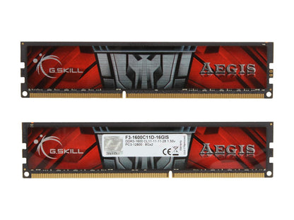 G.SKILL AEGIS 16GB (2 x 8GB) 240-Pin DDR3 SDRAM DDR3 1600 (PC3 12800) Desktop Memory Model F3-1600C11D-16GIS