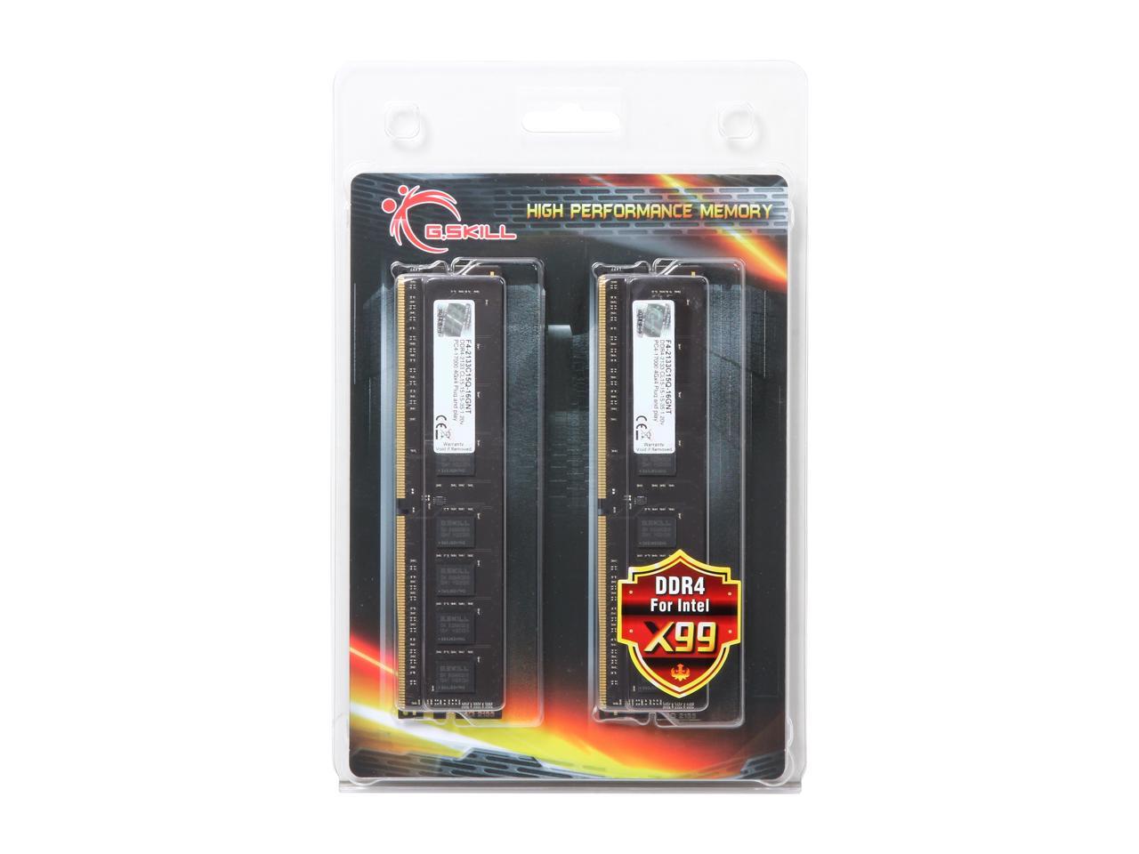 G.SKILL Value 16GB (4 x 4GB) 288-Pin DDR4 SDRAM DDR4 2133 (PC4 17000) Desktop Memory Model F4-2133C15Q-16GNT