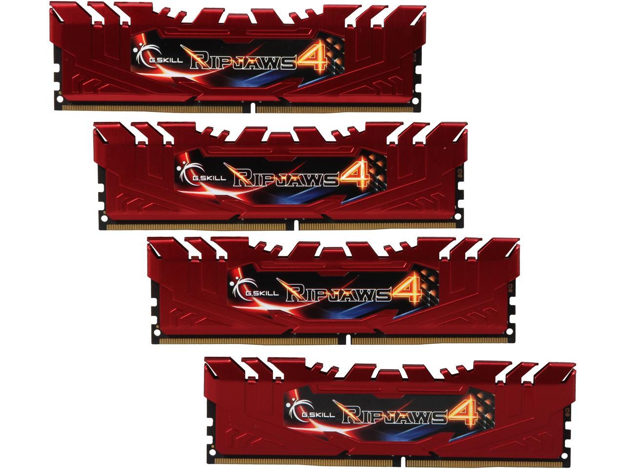 G.SKILL Ripjaws 4 Series 32GB (4 x 8GB) 288-Pin DDR4 SDRAM DDR4 2133 (PC4 17000) Desktop Memory Model F4-2133C15Q-32GRR