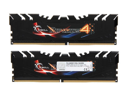 G.SKILL Ripjaws 4 Series 16GB (4 x 4GB) 288-Pin DDR4 SDRAM DDR4 2400 (PC4 19200) Desktop Memory Model F4-2400C15Q-16GRK