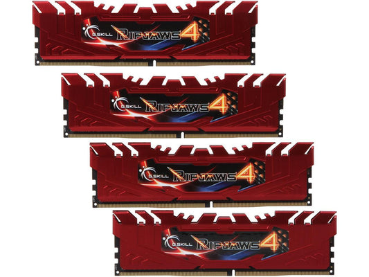 G.SKILL Ripjaws 4 Series 16GB (4 x 4GB) 288-Pin DDR4 SDRAM DDR4 2400 (PC4 19200) Desktop Memory Model F4-2400C15Q-16GRR