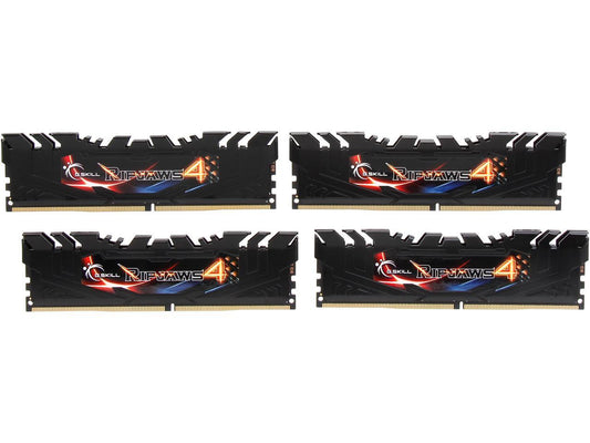 G.SKILL Ripjaws 4 Series 32GB (4 x 8GB) 288-Pin DDR4 SDRAM DDR4 2400 (PC4 19200) Desktop Memory Model F4-2400C15Q-32GRK