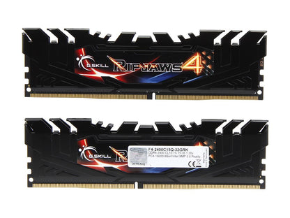 G.SKILL Ripjaws 4 Series 32GB (4 x 8GB) 288-Pin DDR4 SDRAM DDR4 2400 (PC4 19200) Desktop Memory Model F4-2400C15Q-32GRK