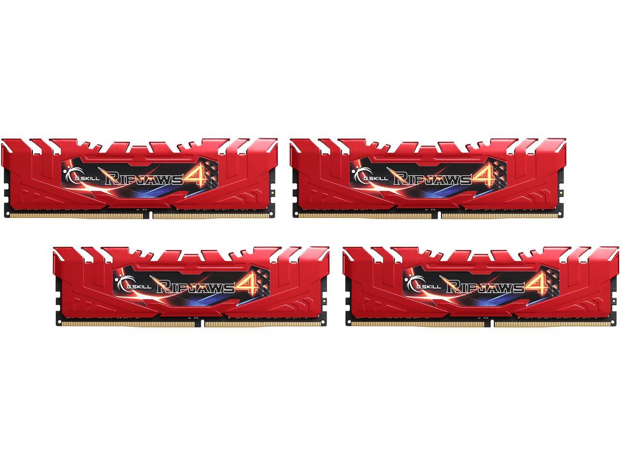 G.SKILL Ripjaws 4 Series 32GB (4 x 8GB) 288-Pin DDR4 SDRAM DDR4 2400 (PC4 19200) Desktop Memory Model F4-2400C15Q-32GRR
