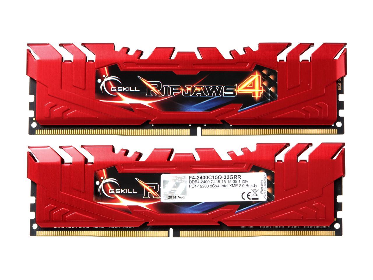 G.SKILL Ripjaws 4 Series 16GB (4 x 4GB) 288-Pin DDR4 SDRAM DDR4 2666 (PC4 21300) Desktop Memory Model F4-2666C15Q-16GRR