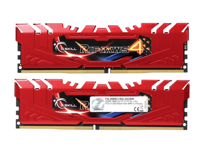 G.SKILL Ripjaws 4 Series 32GB (4 x 8GB) 288-Pin DDR4 SDRAM DDR4 2666 (PC4 21300) Desktop Memory Model F4-2666C15Q-32GRR