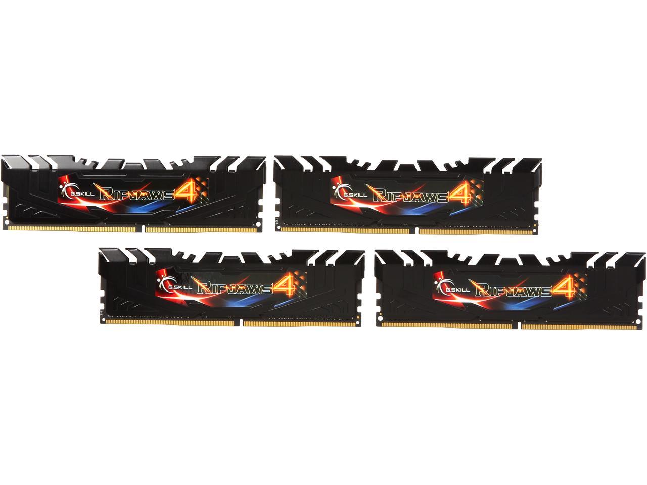 G.SKILL Ripjaws 4 Series 16GB (4 x 4GB) 288-Pin DDR4 SDRAM DDR4 2800 (PC4 22400) Desktop Memory Model F4-2800C16Q-16GRK