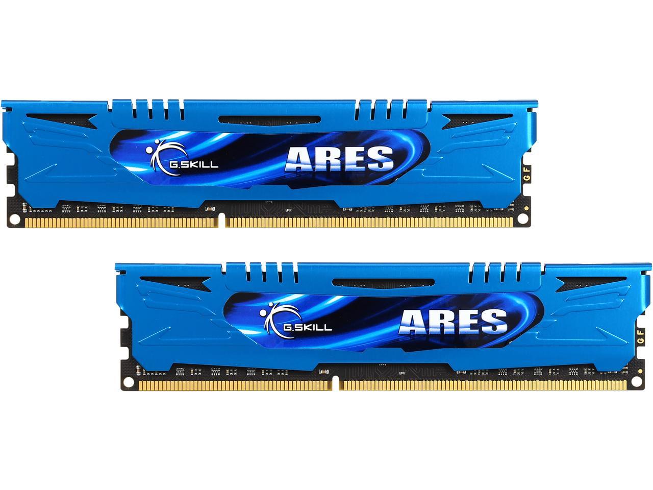 G.SKILL Ares Series 16GB (2 x 8GB) 240-Pin DDR3 SDRAM DDR3 1600 (PC3 12800) Intel Z87/ Z77/ Z68/ P67 Low Profile Extreme Performance Memory Model F3-1600C9D-16GAB