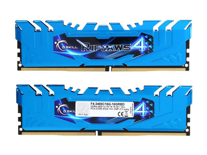G.SKILL Ripjaws 4 Series 16GB (4 x 4GB) 288-Pin DDR4 SDRAM DDR4 3400 (PC4 27200) Intel X99 Platform Extreme Performance Desktop Memory Model F4-3400C16Q-16GRBD