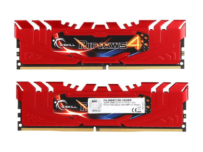G.SKILL Ripjaws 4 Series 16GB (2 x 8GB) 288-Pin DDR4 SDRAM DDR4 2666 (PC4 21300) Intel X99 Platform Extreme Performance Memory Model F4-2666C15D-16GRR