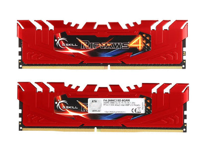 G.SKILL Ripjaws 4 Series 8GB (2 x 4GB) 288-Pin DDR4 SDRAM DDR4 2666 (PC4 21300) Intel X99 Platform Extreme Performance Memory Model F4-2666C15D-8GRR