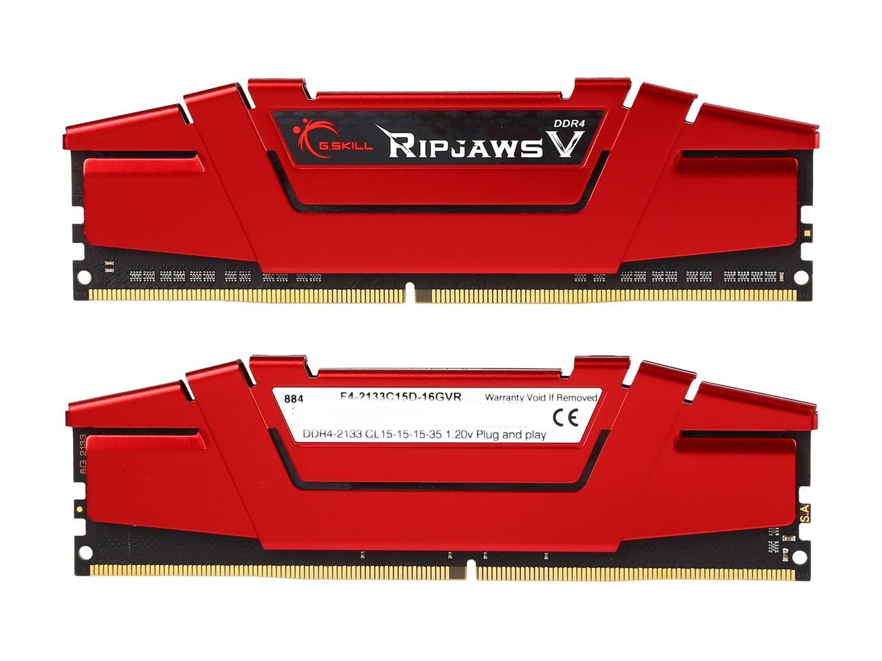 G.SKILL Ripjaws V Series 16GB (2 x 8GB) 288-Pin DDR4 SDRAM DDR4 2133 (PC4 17000) Desktop Memory Model F4-2133C15D-16GVR
