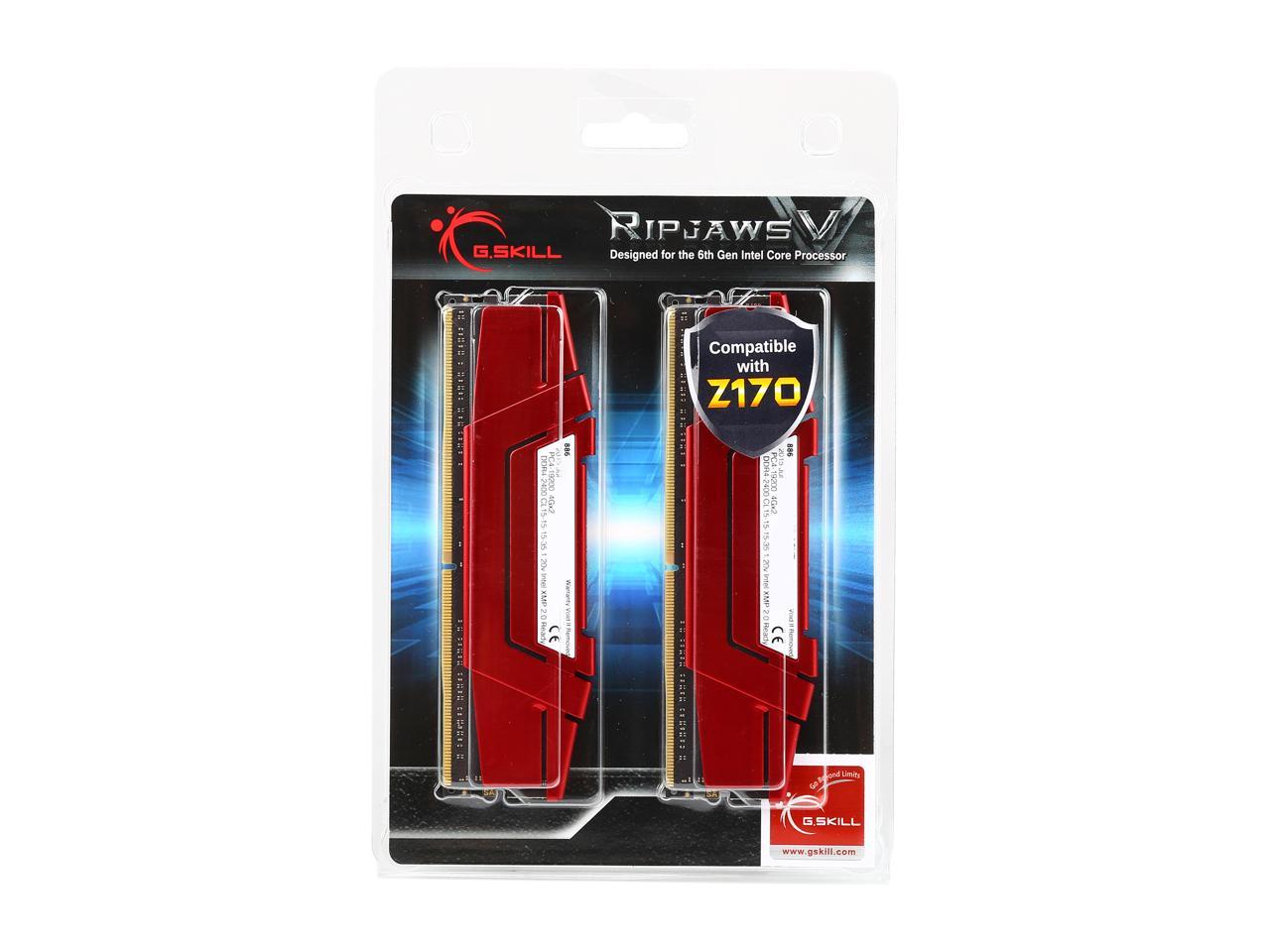 G.SKILL Ripjaws V Series 8GB (2 x 4GB) 288-Pin DDR4 SDRAM DDR4 2400 (PC4 19200) Intel XMP 2.0 Desktop Memory Model F4-2400C15D-8GVR