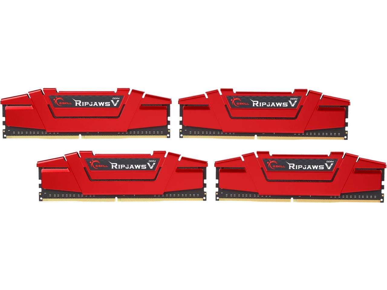 G.SKILL Ripjaws V Series 16GB (4 x 4GB) 288-Pin DDR4 SDRAM DDR4 2400 (PC4 19200) Desktop Memory Model F4-2400C15Q-16GVR