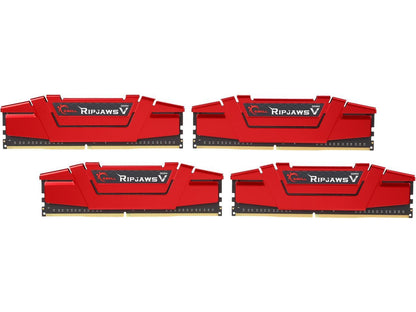 G.SKILL Ripjaws V Series 16GB (4 x 4GB) 288-Pin DDR4 SDRAM DDR4 2400 (PC4 19200) Desktop Memory Model F4-2400C15Q-16GVR