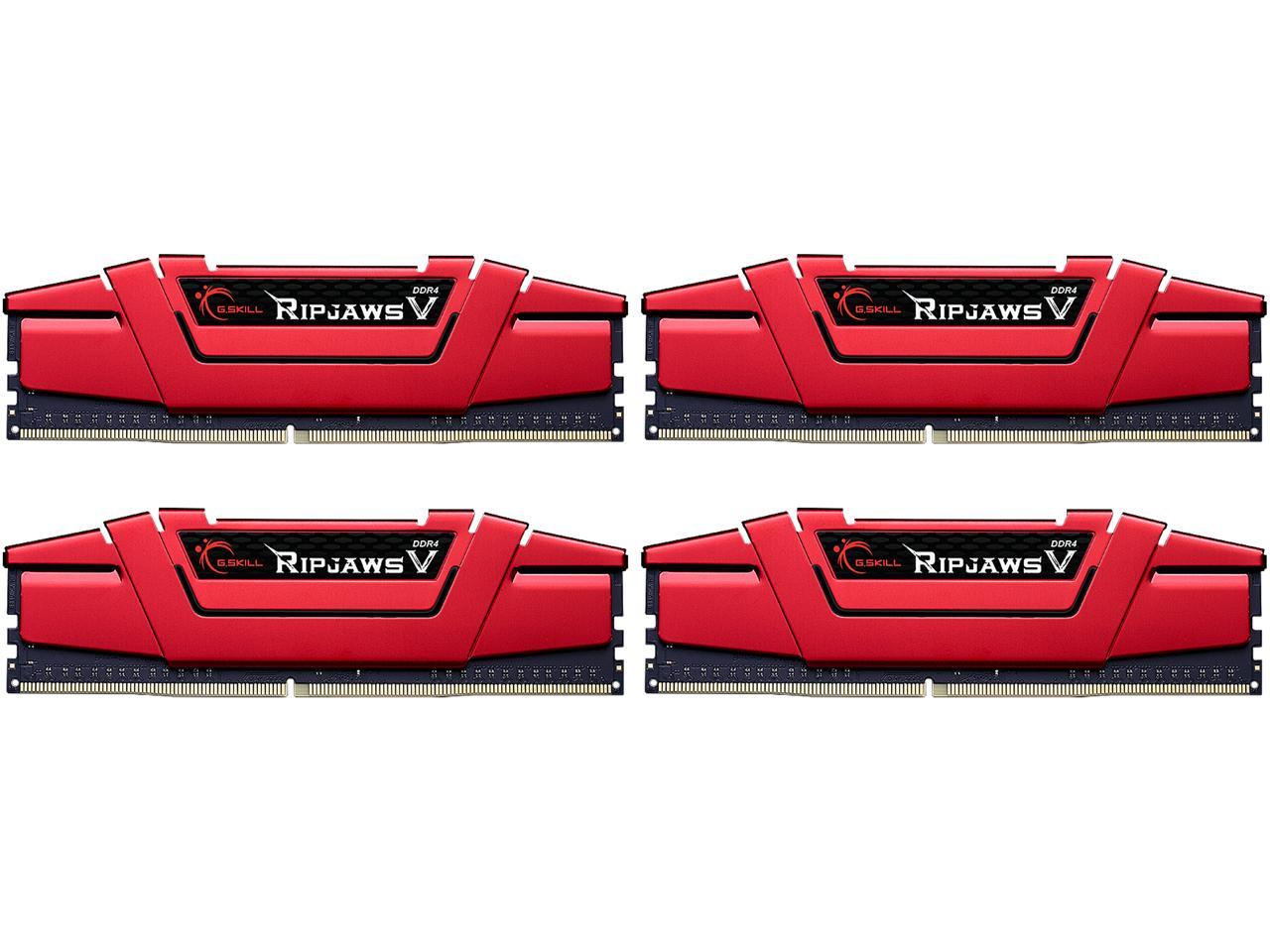 G.SKILL Ripjaws V Series 16GB (4 x 4GB) 288-Pin DDR4 SDRAM DDR4 2400 (PC4 19200) Desktop Memory Model F4-2400C15Q-16GVR
