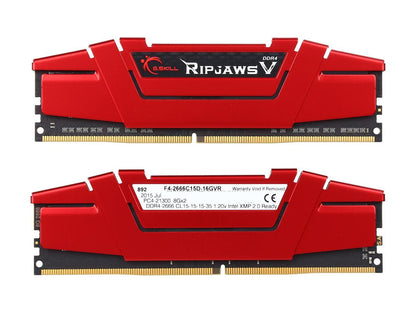 G.SKILL Ripjaws V Series 16GB (2 x 8GB) 288-Pin DDR4 SDRAM DDR4 2666 (PC4 21300) Desktop Memory Model F4-2666C15D-16GVR