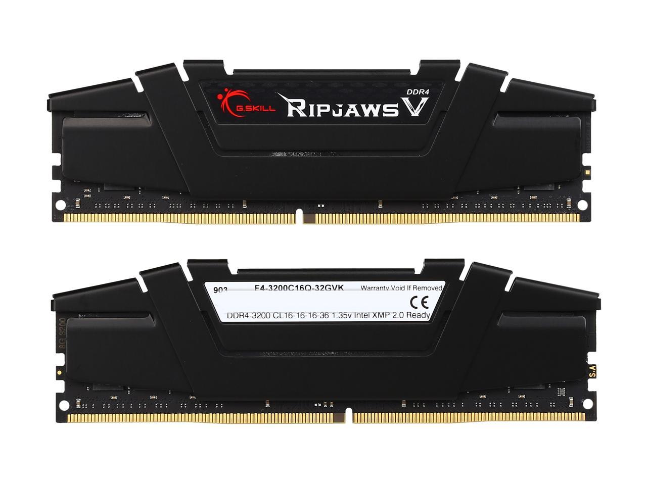G.SKILL Ripjaws V Series 32GB (4 x 8GB) 288-Pin DDR4 SDRAM DDR4 3200 (PC4 25600) Desktop Memory Model F4-3200C16Q-32GVK
