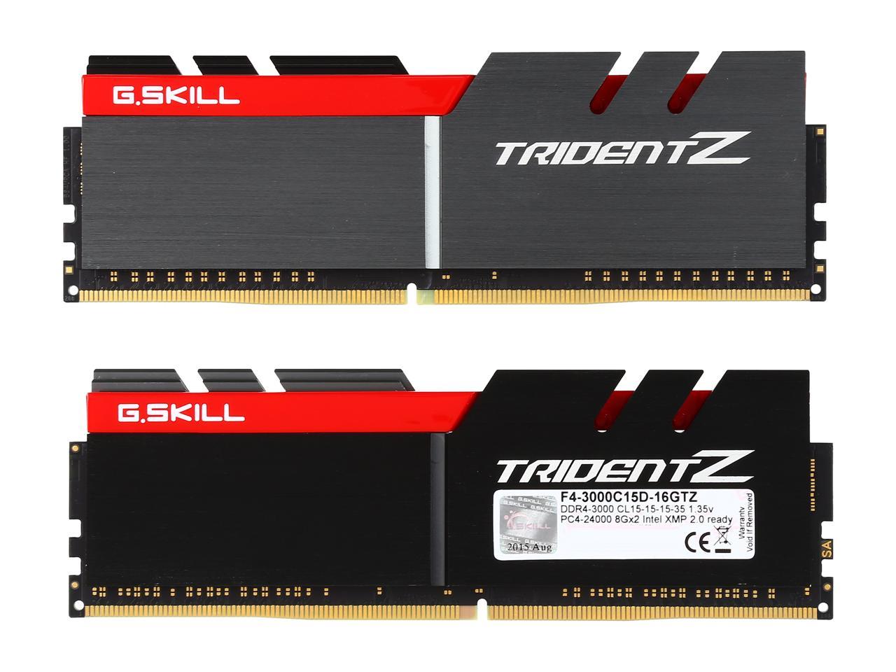 G.SKILL TridentZ Series 16GB (2 x 8GB) 288-Pin DDR4 SDRAM DDR4 3000 (PC4 24000) Intel Z370 Platform Desktop Memory Model F4-3000C15D-16GTZ