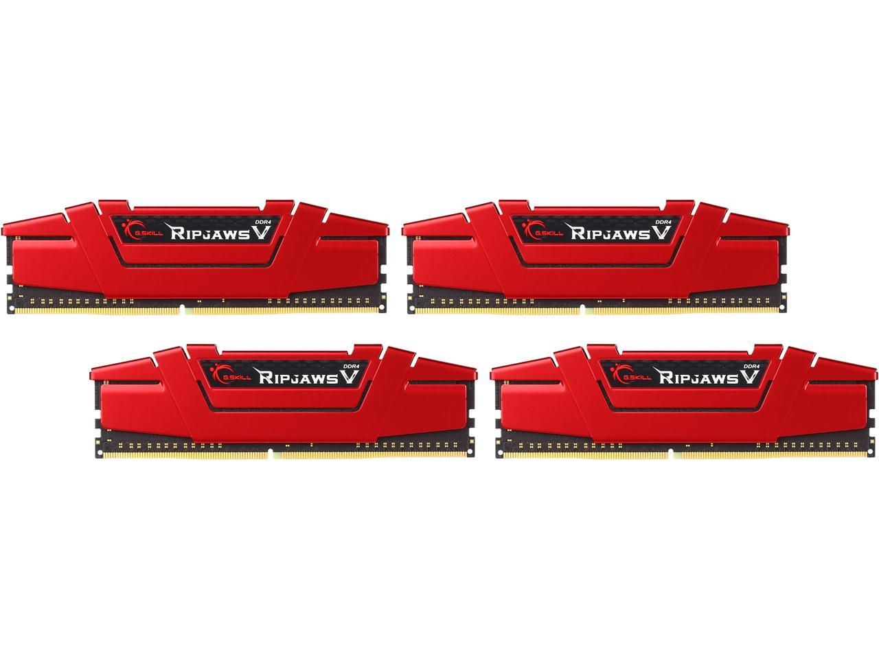 G.SKILL Ripjaws V Series 16GB (4 x 4GB) 288-Pin DDR4 SDRAM DDR4 2800 (PC4 22400) Desktop Memory Model F4-2800C15Q-16GVRB