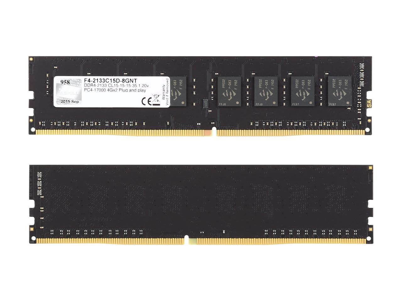 G.SKILL NT Series 8GB (2 x 4GB) 288-Pin DDR4 SDRAM DDR4 2133 (PC4 17000) Intel Z170 Platform / Intel X99 Platform Desktop Memory Model F4-2133C15D-8GNT