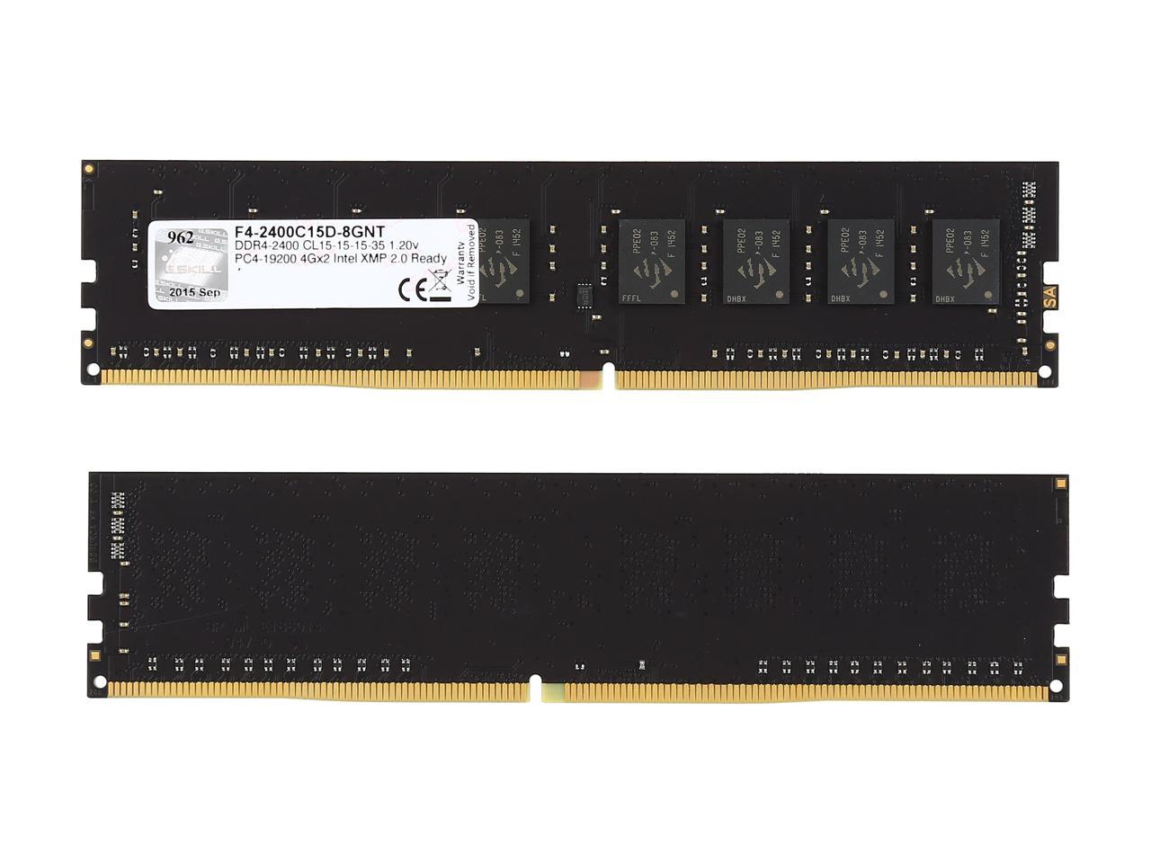 G.SKILL Value Series 8GB (2 x 4GB) 288-Pin DDR4 SDRAM DDR4 2400 (PC4 19200) Intel Z170 Platform / Intel X99 Platform Desktop Memory Model F4-2400C15D-8GNT