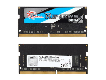 G.SKILL Ripjaws Series 8GB (2 x 4GB) 260-Pin DDR4 SO-DIMM DDR4 2400 (PC4 19200) Laptop Memory Model F4-2400C16D-8GRS