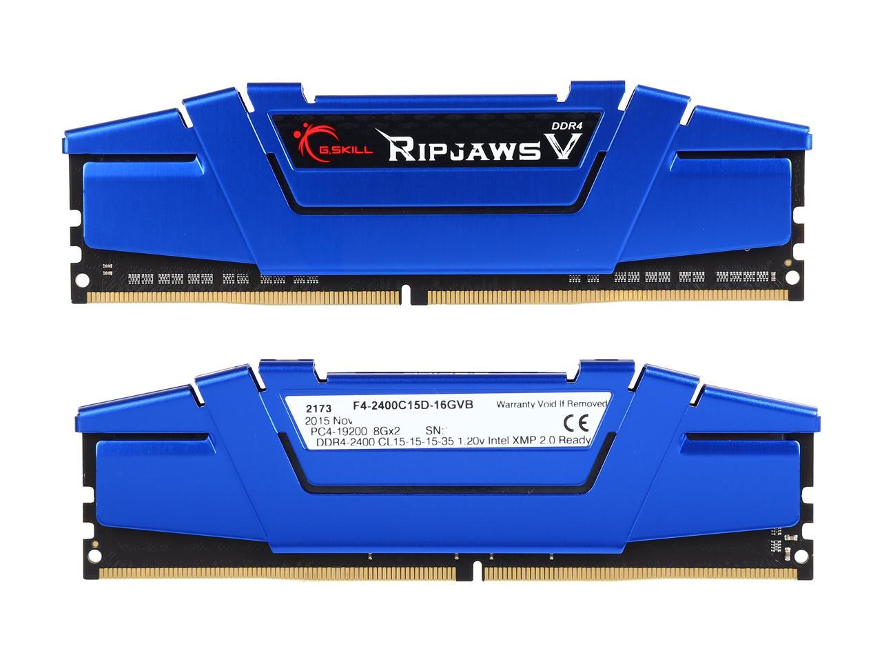 G.SKILL Ripjaws V Series 16GB (2 x 8GB) 288-Pin DDR4 SDRAM DDR4 2400 (PC4 19200) Desktop Memory Model F4-2400C15D-16GVB