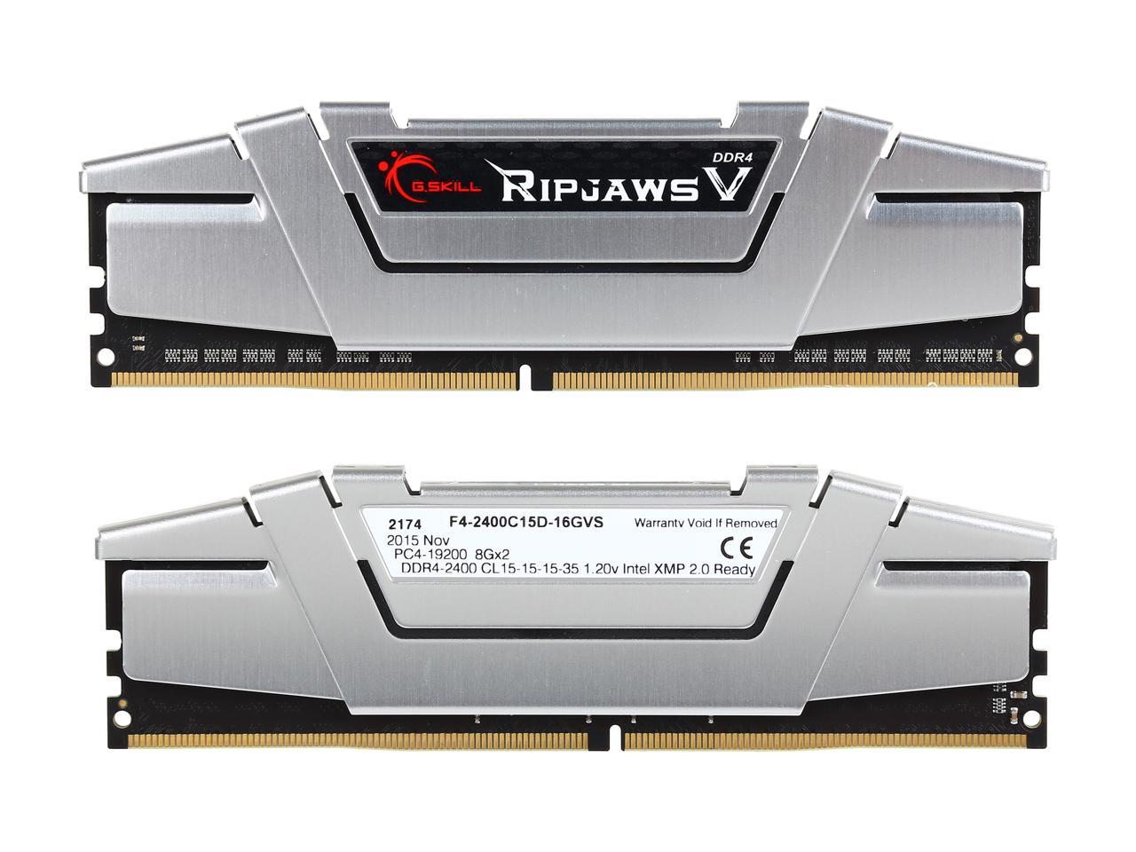 G.SKILL Ripjaws V Series 16GB (2 x 8GB) 288-Pin DDR4 SDRAM DDR4 2400 (PC4 19200) Desktop Memory Model F4-2400C15D-16GVS