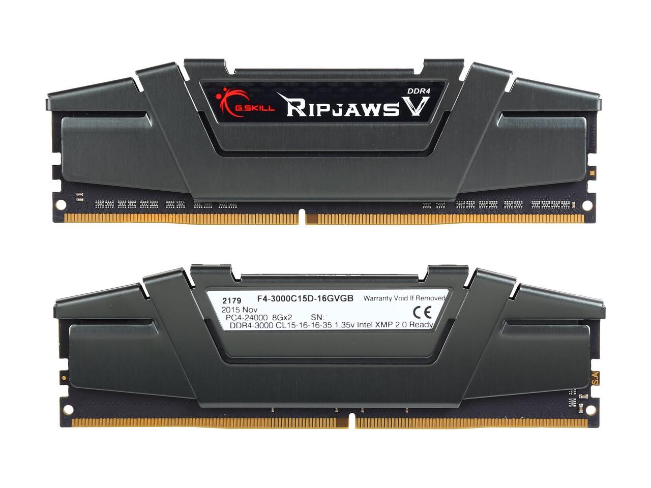 G.SKILL Ripjaws V Series 16GB (2 x 8GB) 288-Pin DDR4 SDRAM DDR4 3000 (PC4 24000) Desktop Memory Model F4-3000C15D-16GVGB