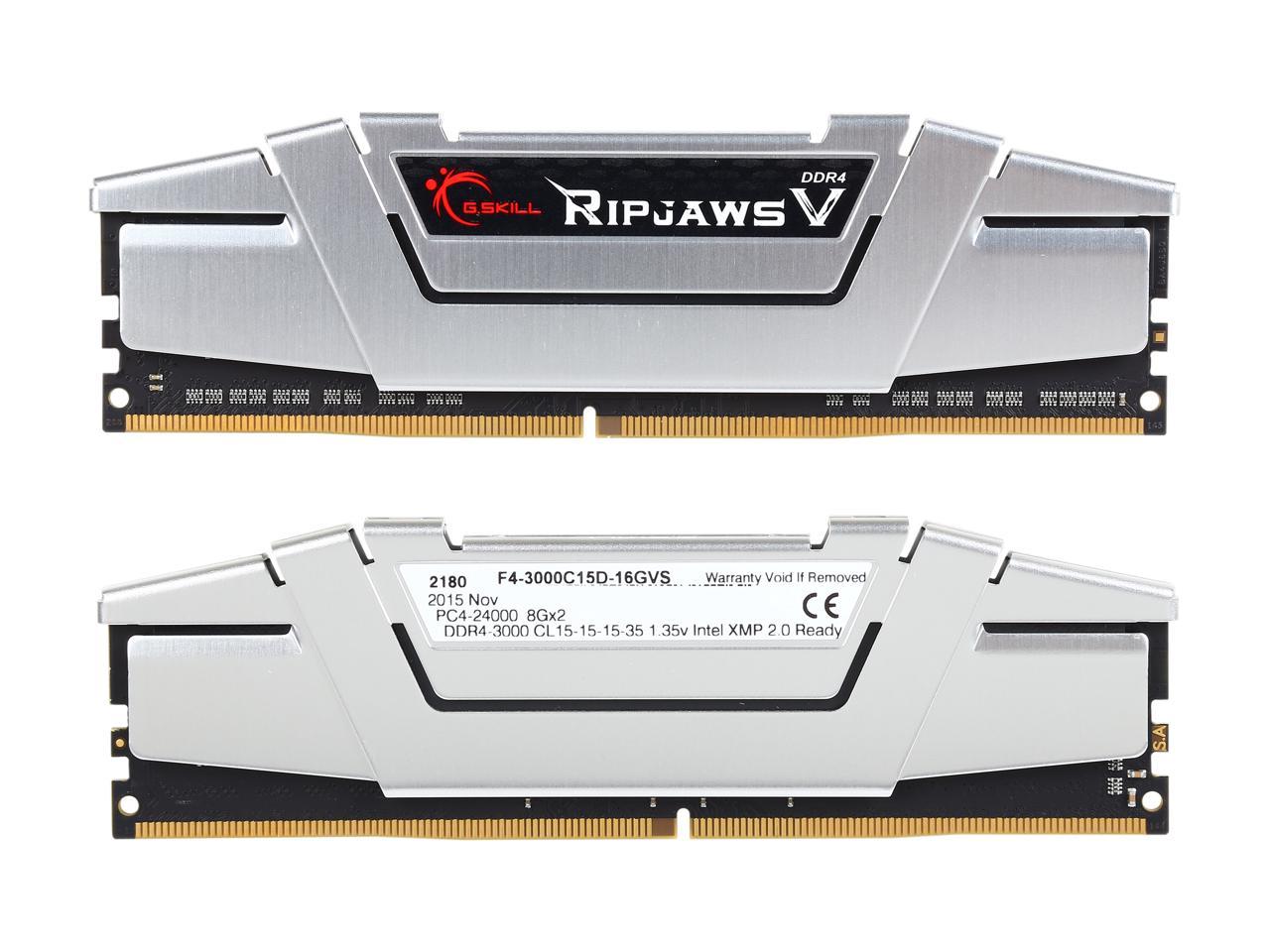 G.SKILL Ripjaws V Series 16GB (2 x 8GB) 288-Pin DDR4 SDRAM DDR4 3000 (PC4 24000) Desktop Memory Model F4-3000C15D-16GVS