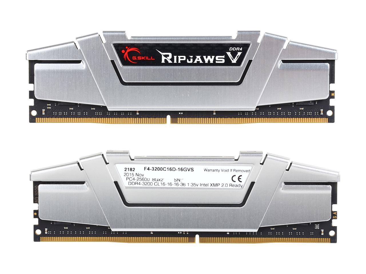G.SKILL Ripjaws V Series 16GB (2 x 8GB) 288-Pin DDR4 SDRAM DDR4 3200 (PC4 25600) Desktop Memory Model F4-3200C16D-16GVS