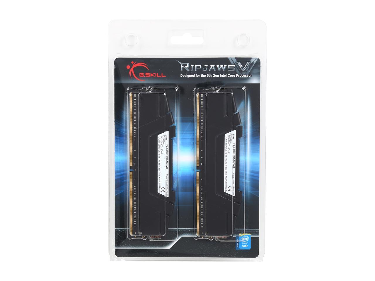 G.SKILL Ripjaws V Series 16GB (2 x 8GB) 288-Pin DDR4 SDRAM DDR4 3600 (PC4 28800) Desktop Memory Model F4-3600C16D-16GVK