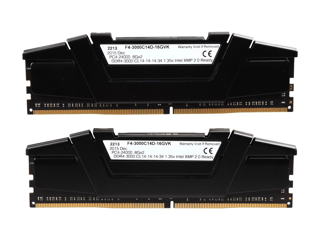 G.SKILL Ripjaws V Series 16GB (2 x 8GB) 288-Pin DDR4 SDRAM DDR4 3000 (PC4 24000) Desktop Memory Model F4-3000C14D-16GVK