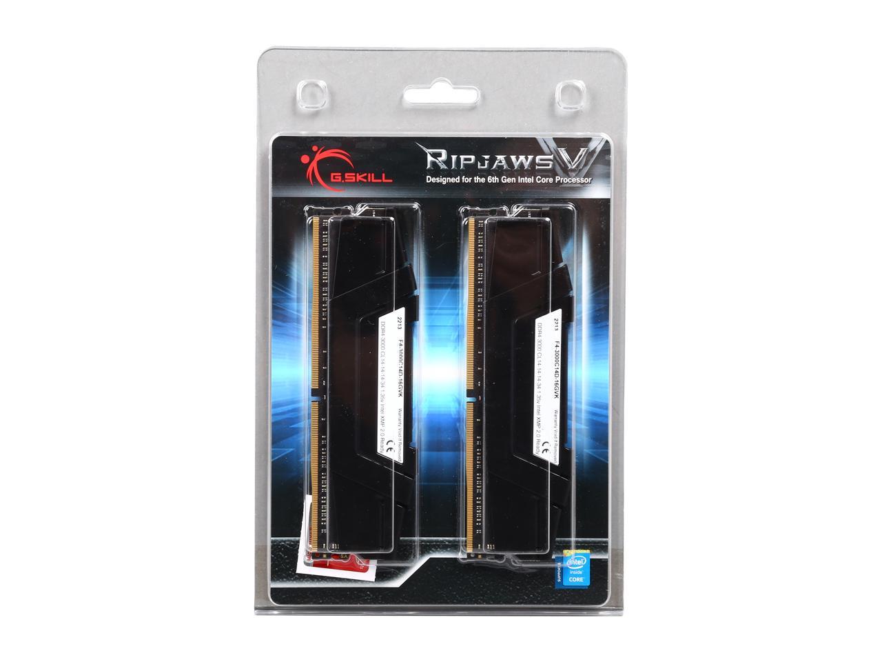 G.SKILL Ripjaws V Series 16GB (2 x 8GB) 288-Pin DDR4 SDRAM DDR4 3000 (PC4 24000) Desktop Memory Model F4-3000C14D-16GVK