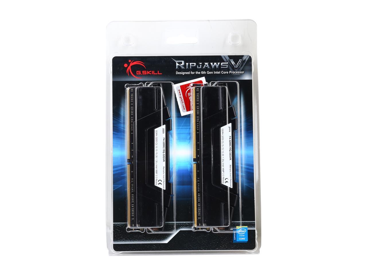 G.SKILL Ripjaws V Series 32GB (4 x 8GB) 288-Pin DDR4 SDRAM DDR4 3200 (PC4 25600) Desktop Memory Model F4-3200C15Q-32GVK