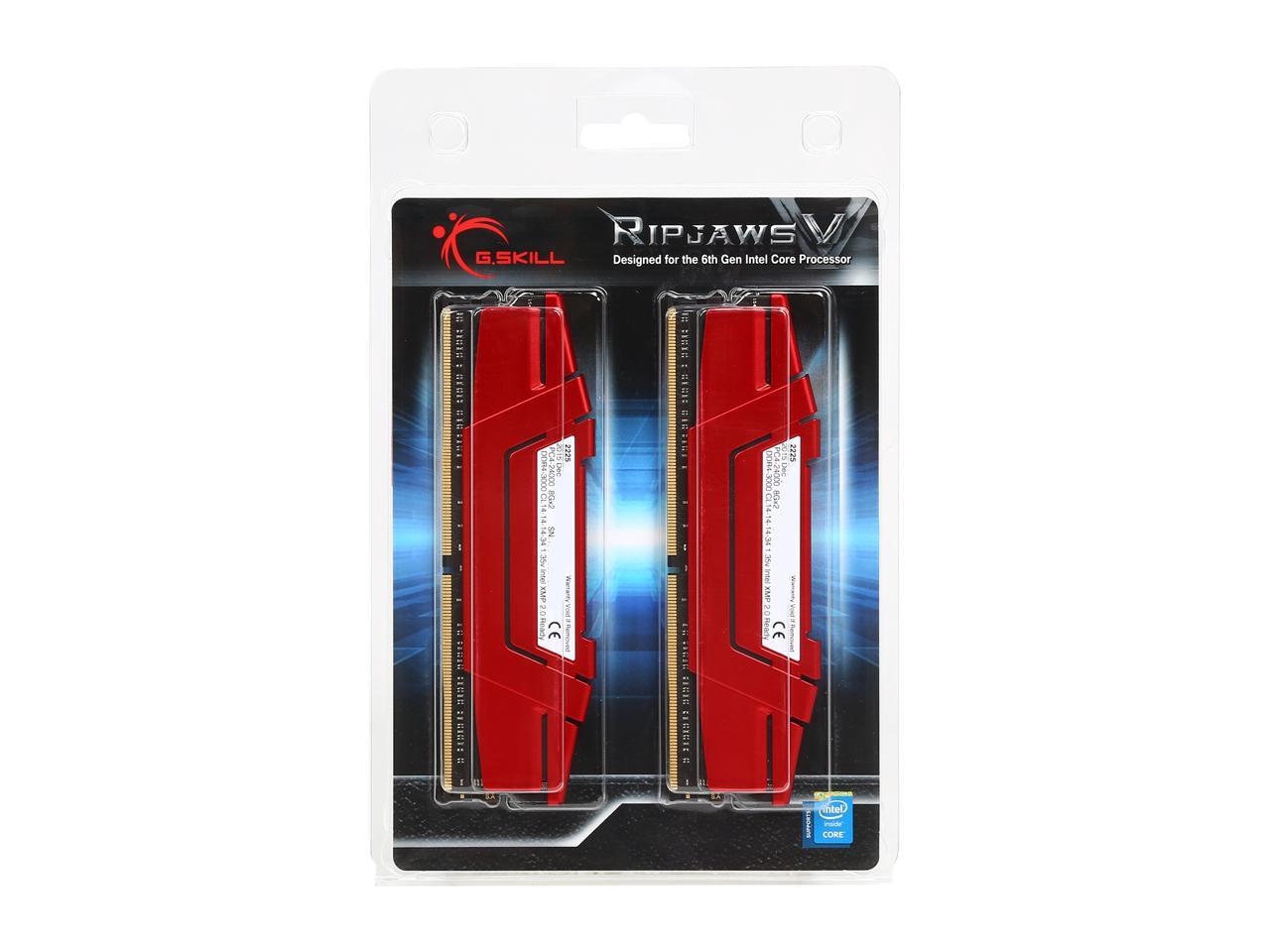G.SKILL Ripjaws V Series 16GB (2 x 8GB) 288-Pin DDR4 SDRAM DDR4 3000 (PC4 24000) Desktop Memory Model F4-3000C14D-16GVR