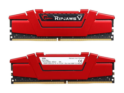 G.SKILL Ripjaws V Series 32GB (2 x 16GB) 288-Pin DDR4 SDRAM DDR4 3000 (PC4 24000) Desktop Memory Model F4-3000C14D-32GVR