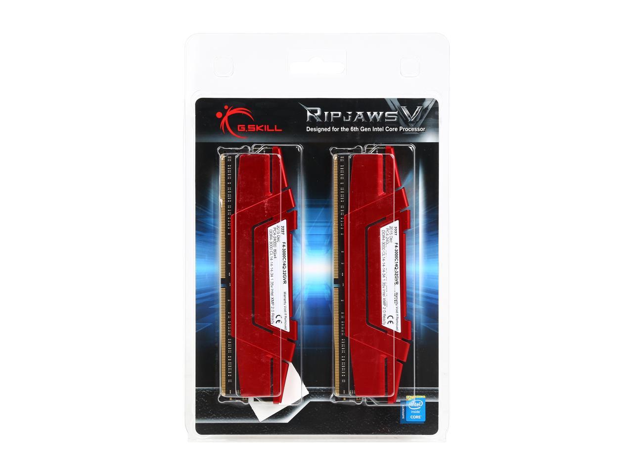 G.SKILL Ripjaws V Series 32GB (4 x 8GB) 288-Pin DDR4 SDRAM DDR4 3000 (PC4 24000) Desktop Memory Model F4-3000C14Q-32GVR