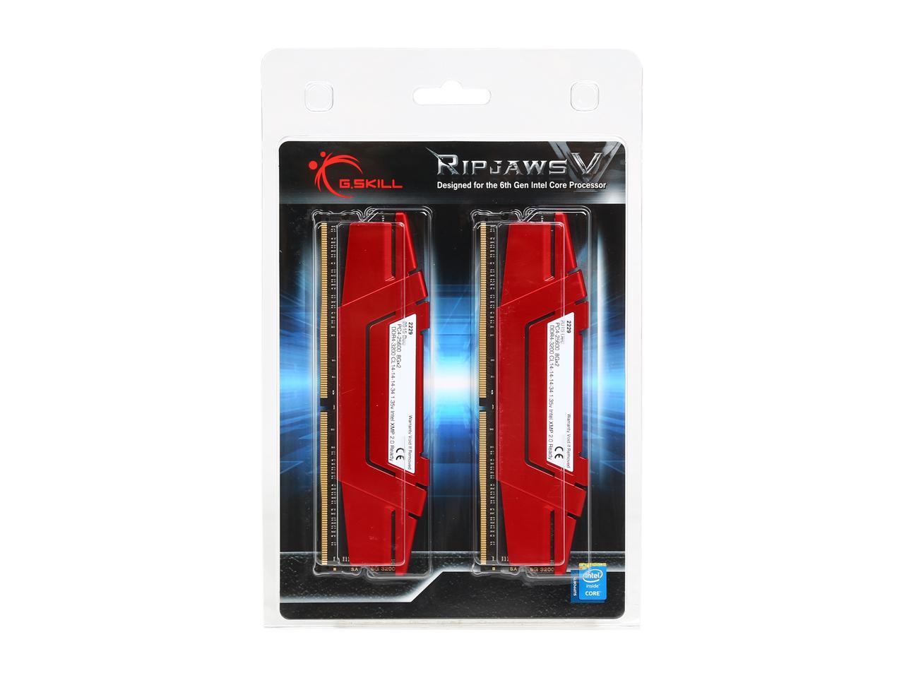 G.SKILL Ripjaws V Series 16GB (2 x 8GB) 288-Pin DDR4 SDRAM DDR4 3200 (PC4 25600) Desktop Memory Model F4-3200C14D-16GVR