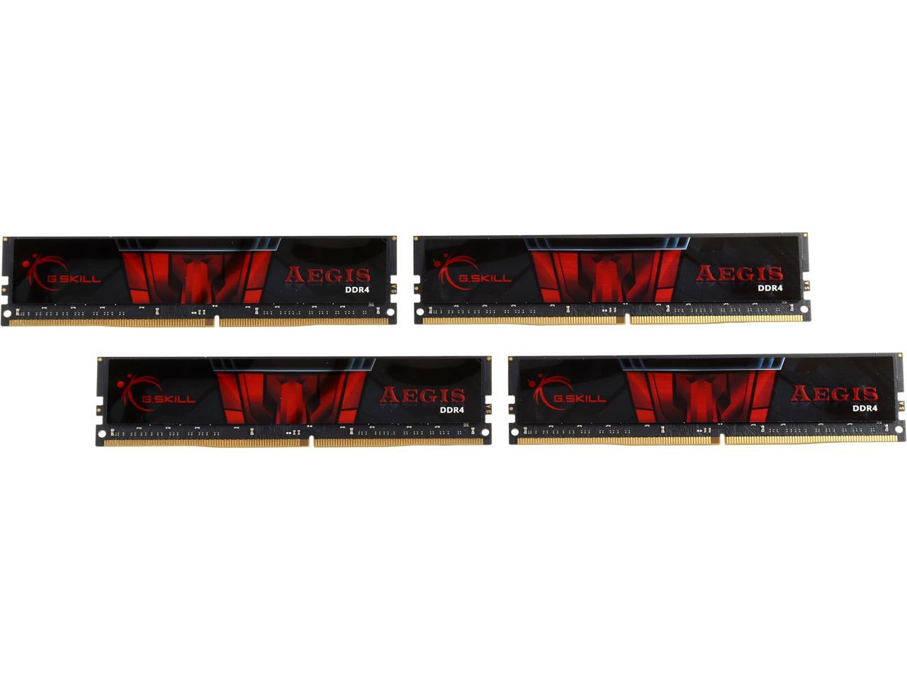 G.SKILL Aegis 64GB (4 x 16GB) 288-Pin DDR4 SDRAM DDR4 2133 (PC4 17000) Intel Z170 Platform / Intel X99 Platform Desktop Memory Model F4-2133C15Q-64GIS