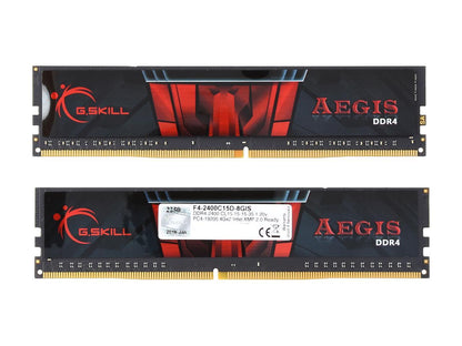 G.SKILL Aegis 8GB (2 x 4GB) 288-Pin DDR4 SDRAM DDR4 2400 (PC4 19200) Desktop Memory Model F4-2400C15D-8GIS