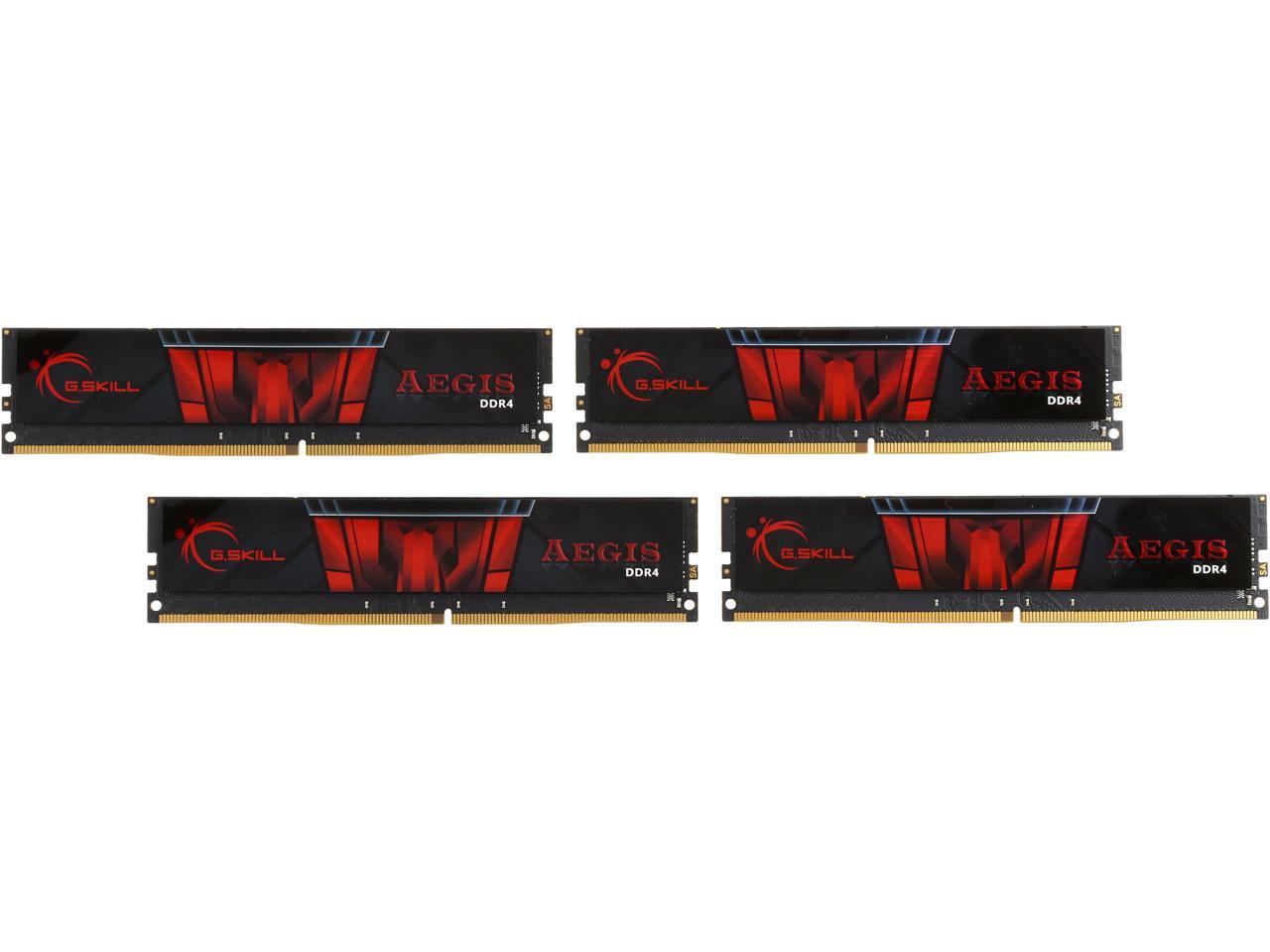 G.SKILL Aegis 32GB (4 x 8GB) 288-Pin DDR4 SDRAM DDR4 2400 (PC4 19200) Intel Z170 Platform / Intel X99 Platform Desktop Memory Model F4-2400C15Q-32GISF4-2400C15Q-32GIS